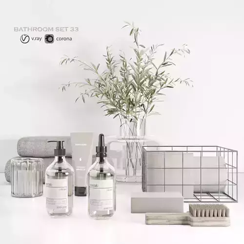 Bathroom set with bouquet 33