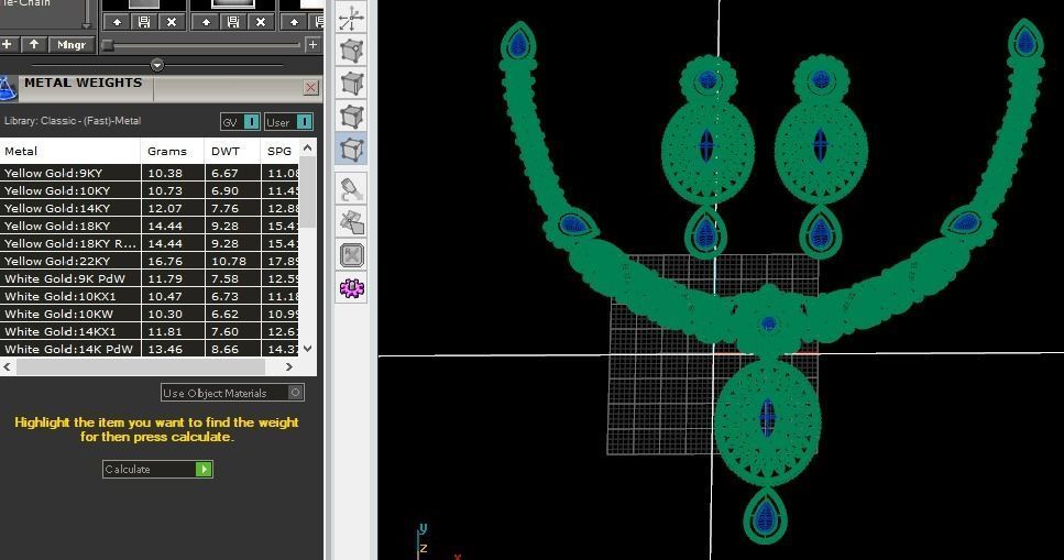 Beautiful Indian Gold Necklace Set 3D print model_6