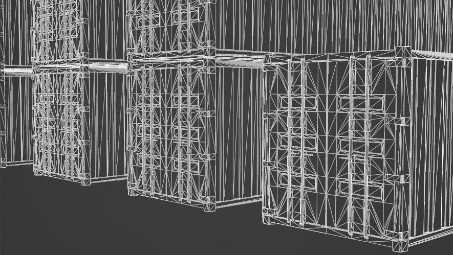 truck and containers Low-poly 3D model_10
