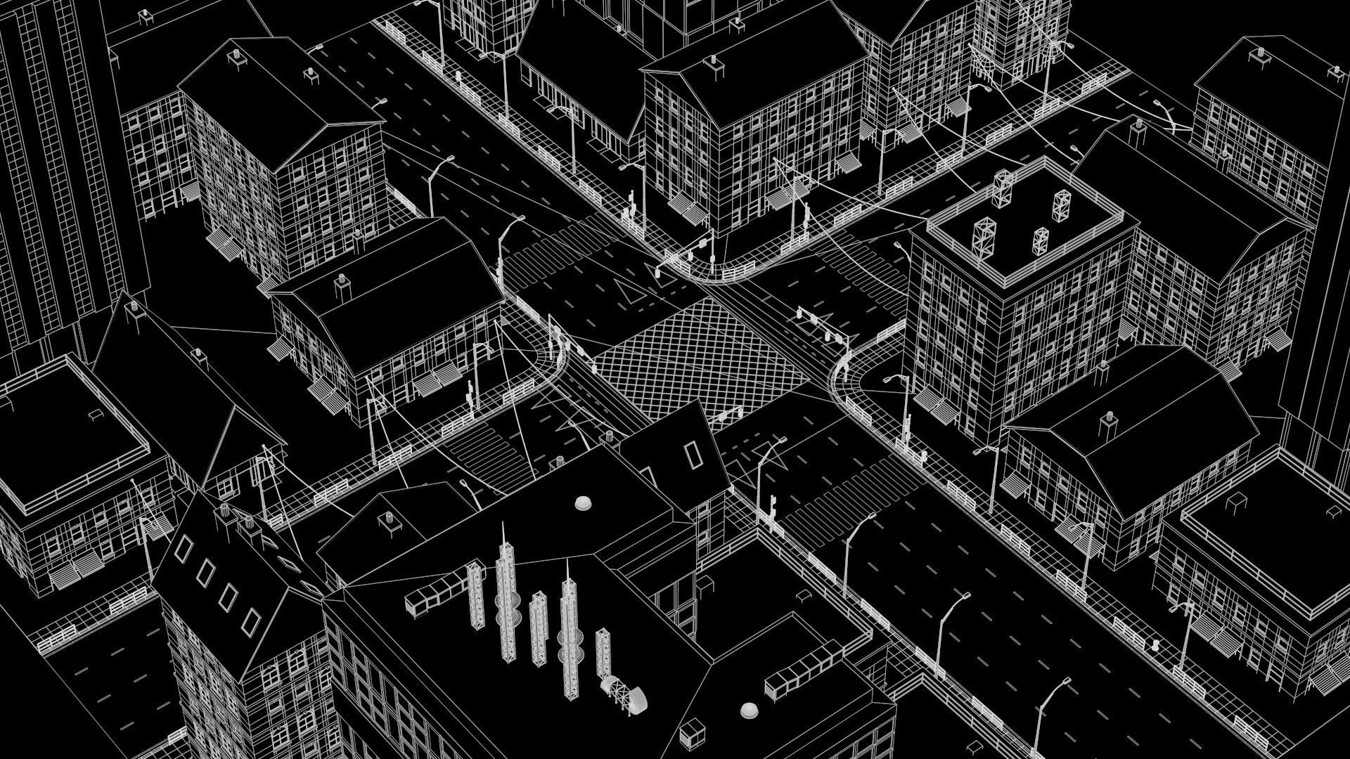 City Block 003 Low-poly 3D model_11