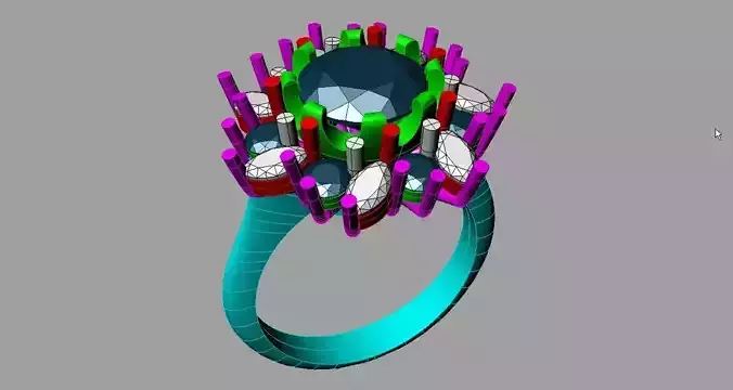 Women ring with gems Eternity Veretta Solitario 01422 3D print model