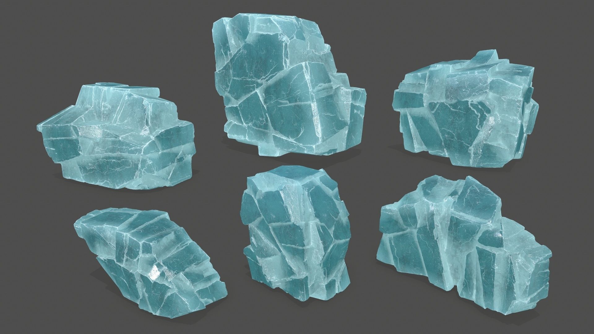 ice rocks Low-poly 3D model_1