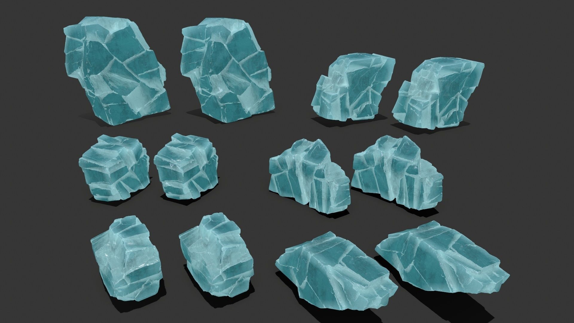 ice rocks Low-poly 3D model_14