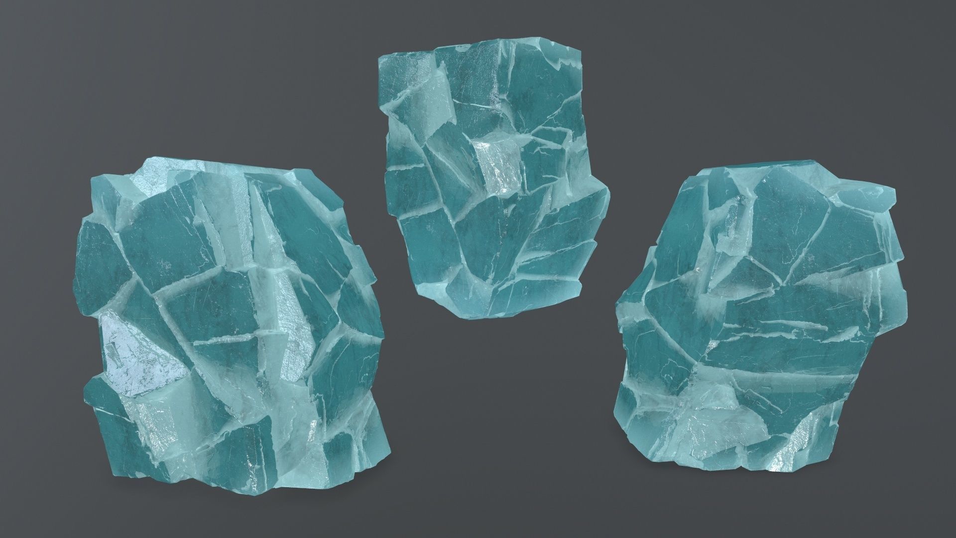ice rocks Low-poly 3D model_9