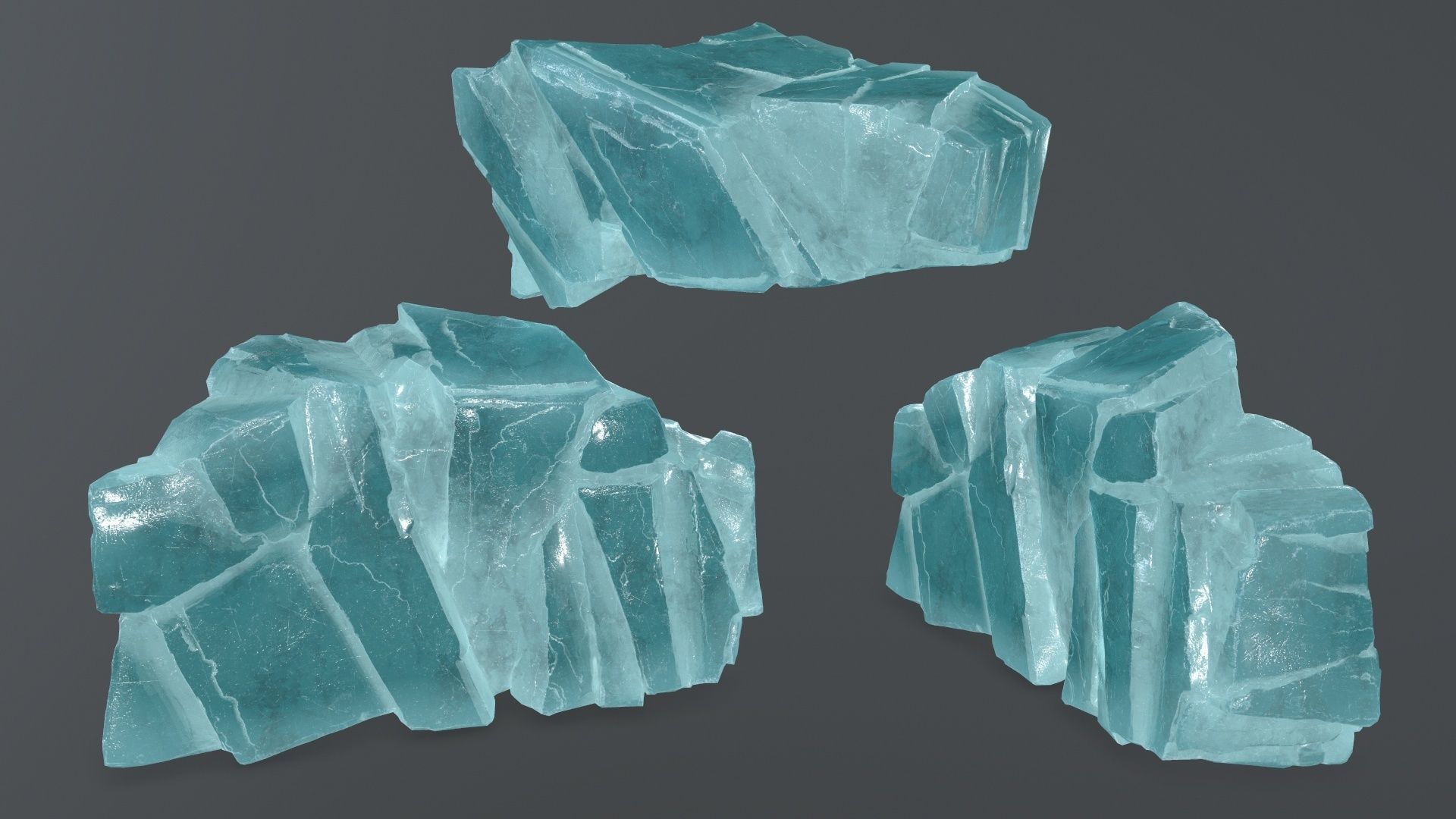 ice rocks Low-poly 3D model_8