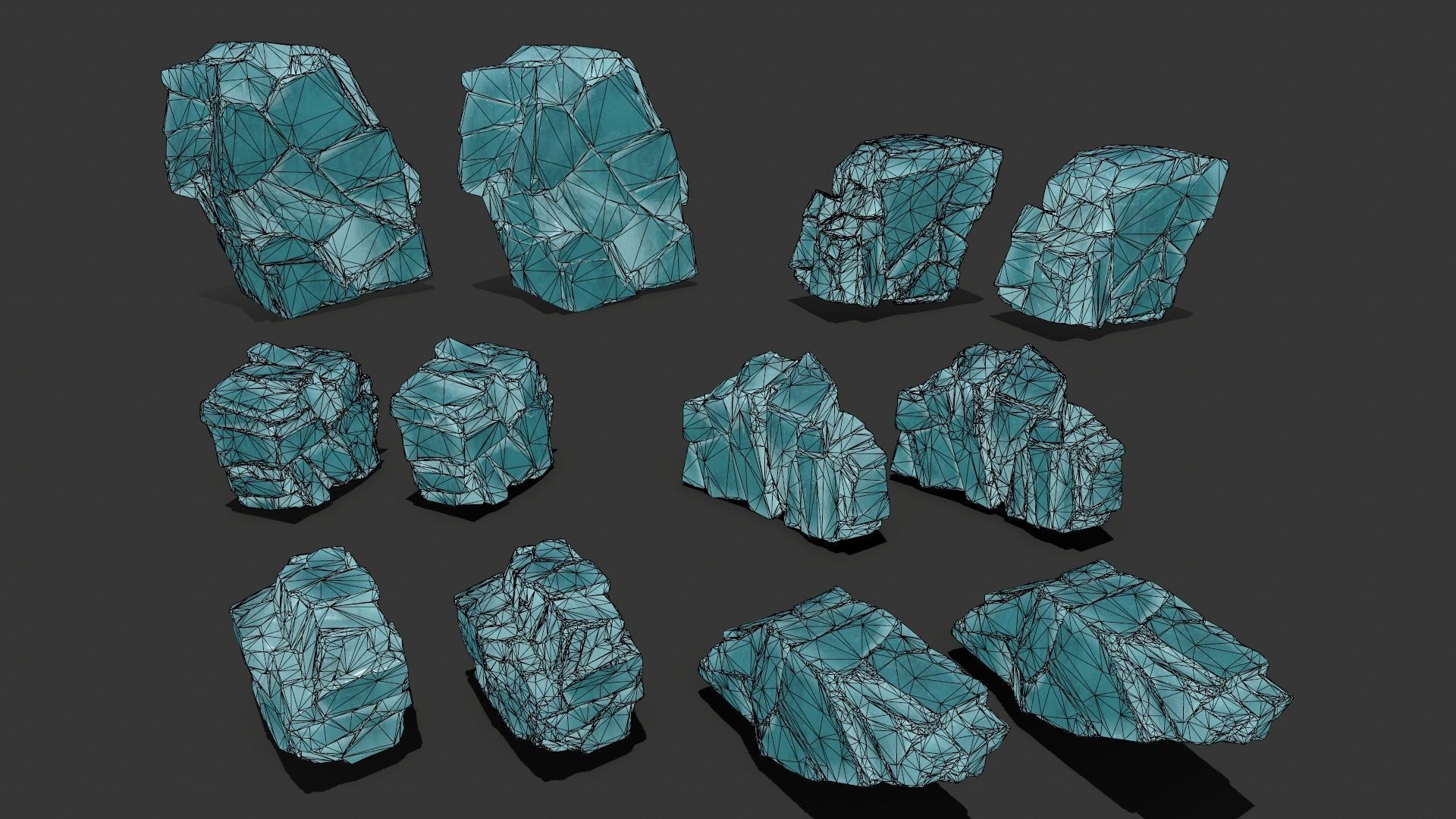 ice rocks Low-poly 3D model_15
