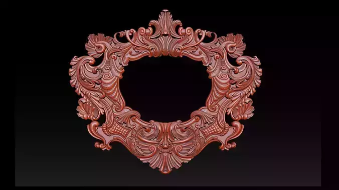 3D Frame - Wood Carving STL Model for CNC Router
