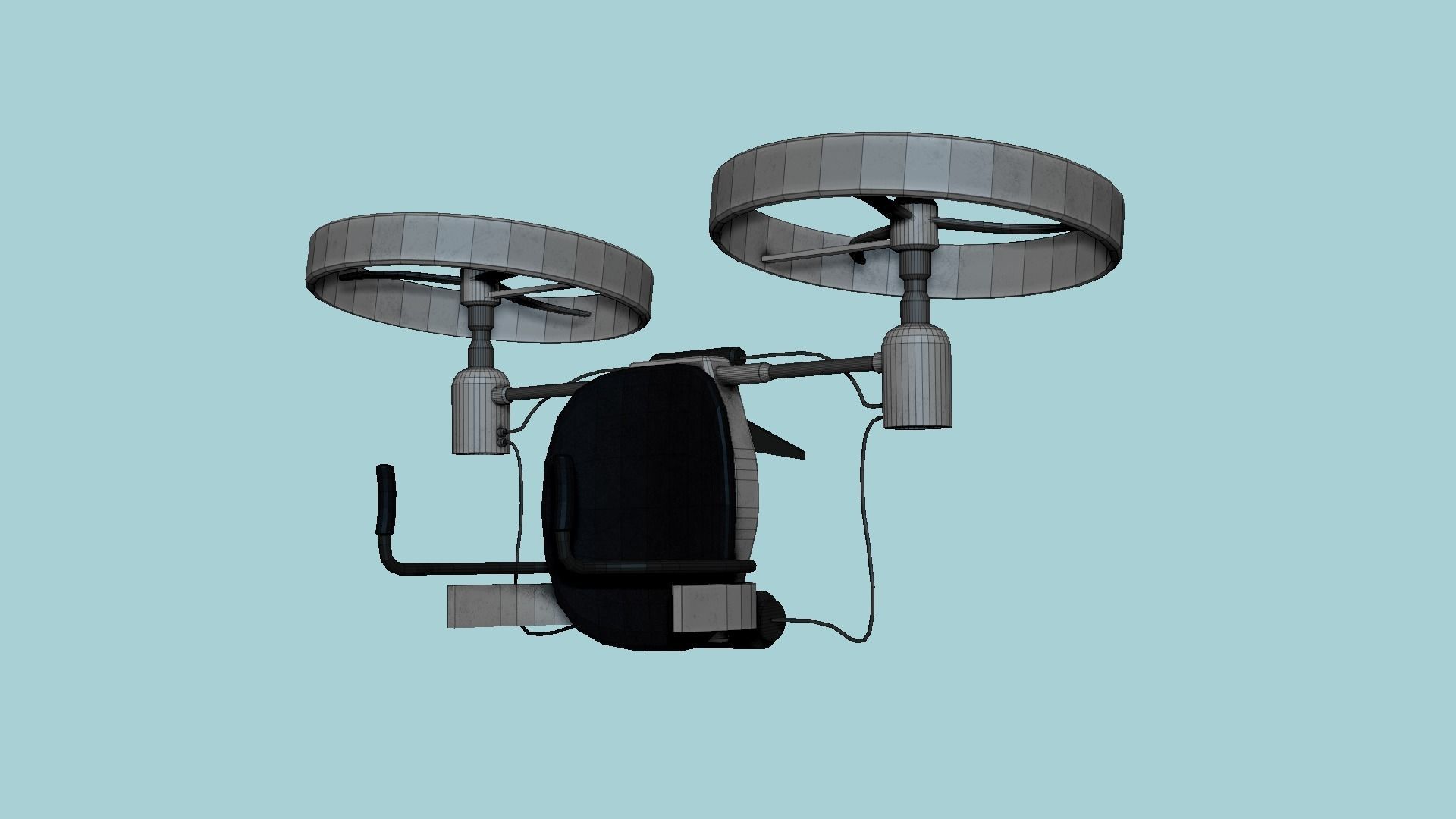 Jetpack Electric B01 Dark Steel  - SciFi Character Design Low-poly 3D model_6