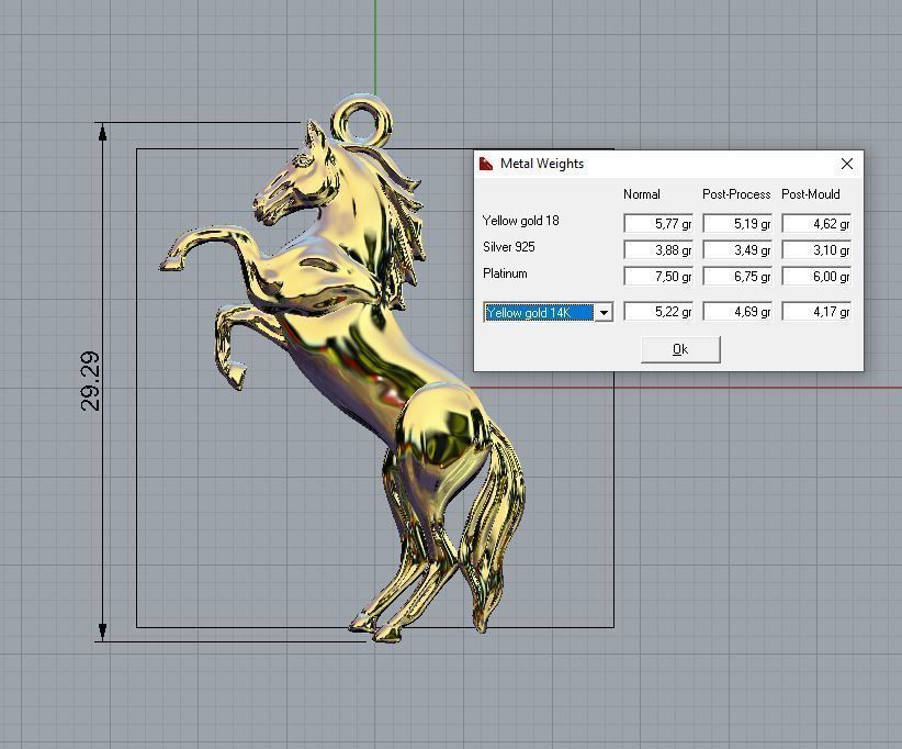 Pendant Horse 3D print model_9
