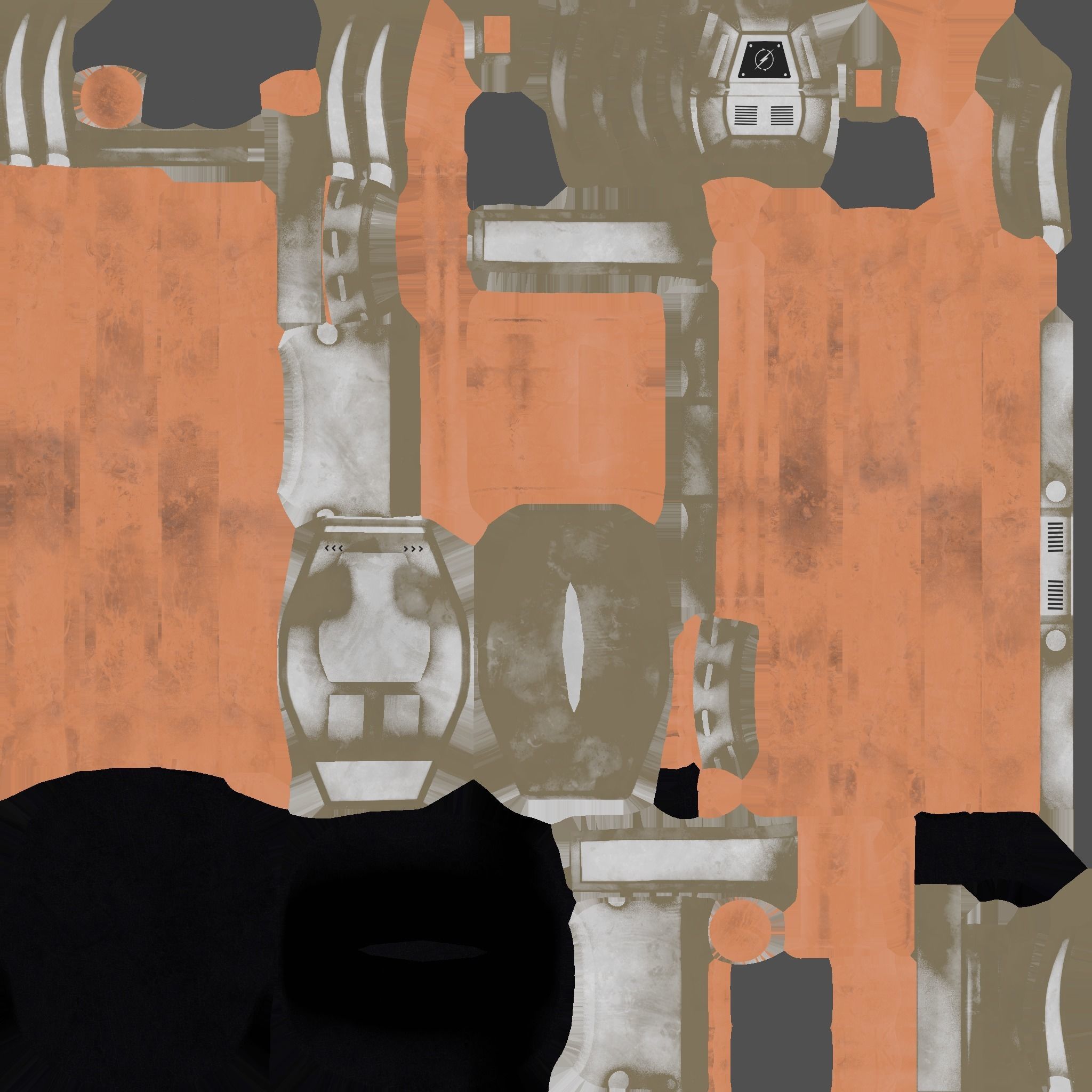 Jetpack Electric B02 White Copper - SciFi Character Design Low-poly 3D model_18