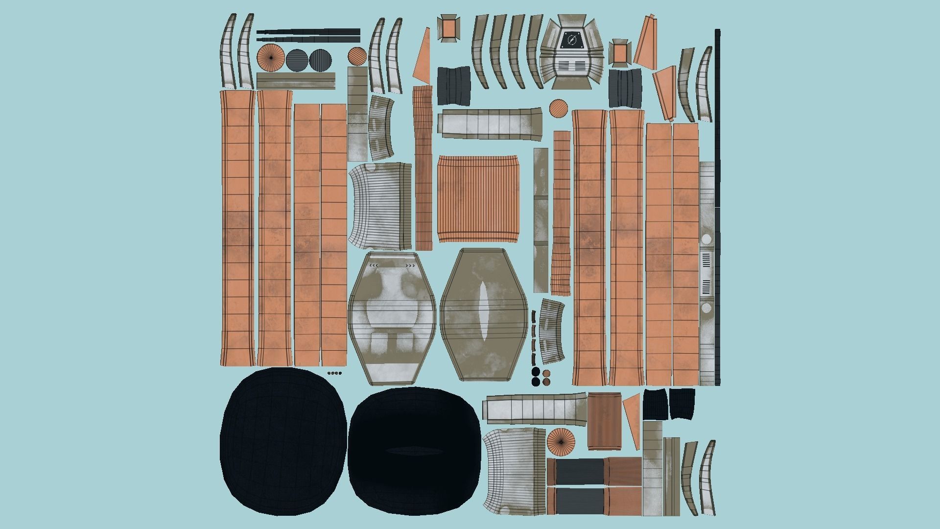 Jetpack Electric B02 White Copper - SciFi Character Design Low-poly 3D model_5