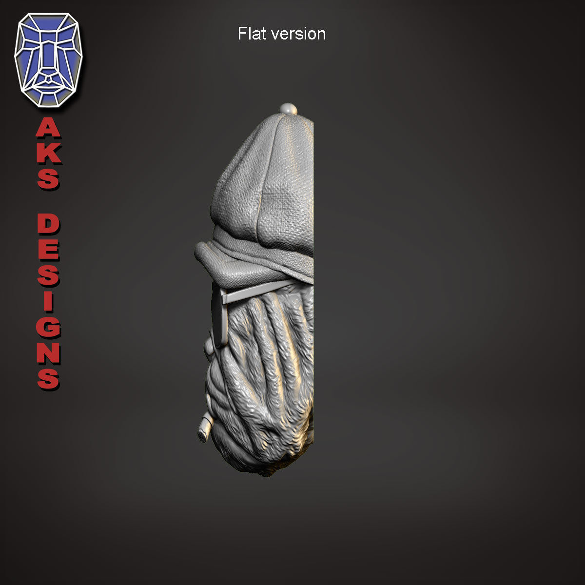 Gangster bulldog version 2 Bas relief wall art 3D print model_14