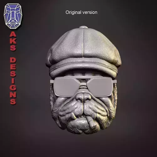 Gangster bulldog version 2 Bas relief wall art