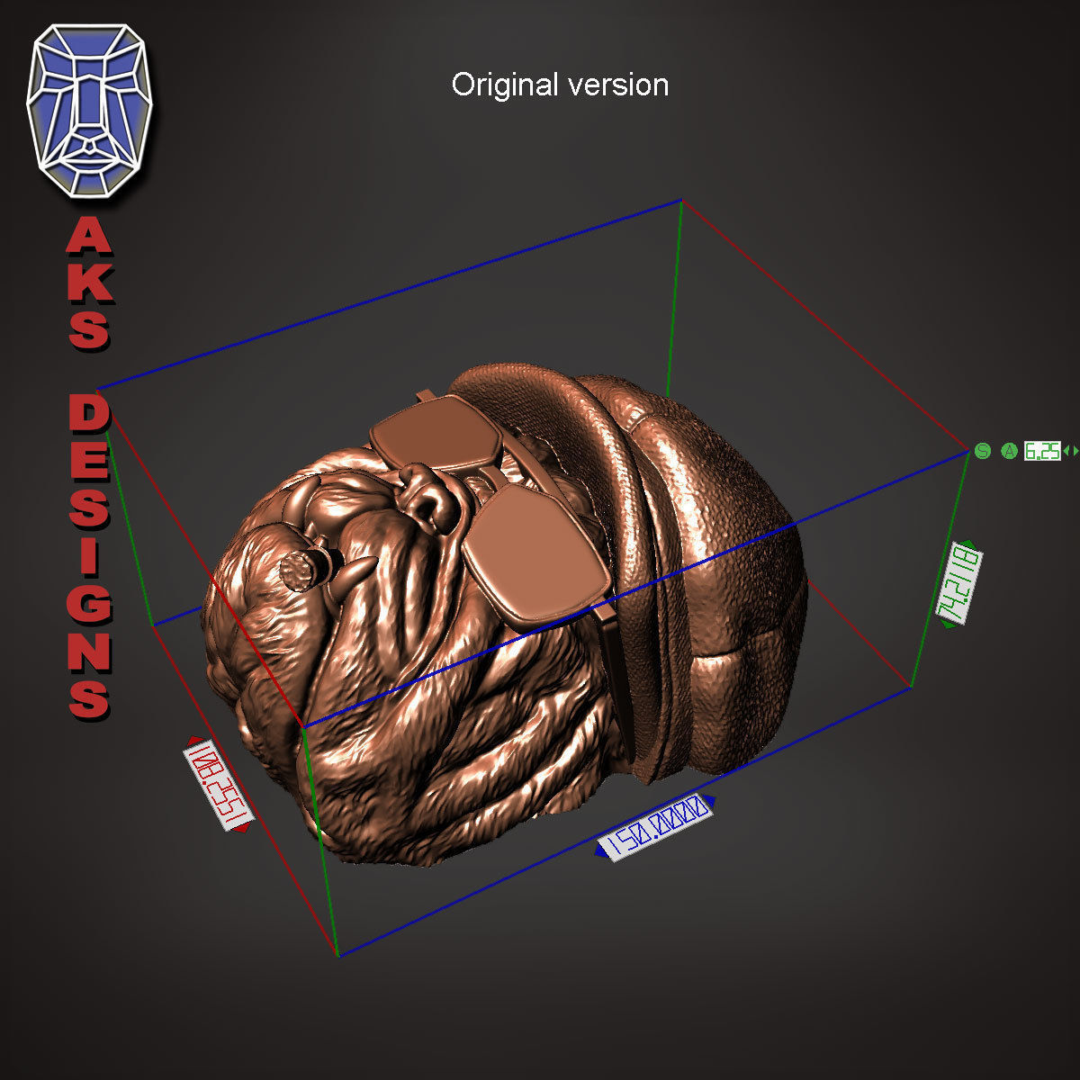 Gangster bulldog version 2 Bas relief wall art 3D print model_11