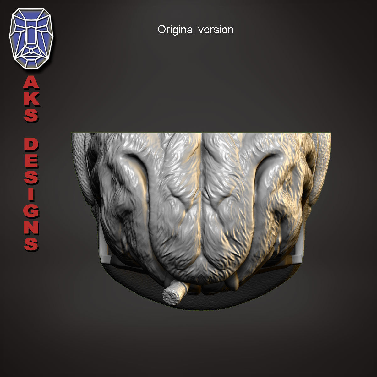 Gangster bulldog version 2 Bas relief wall art 3D print model_10