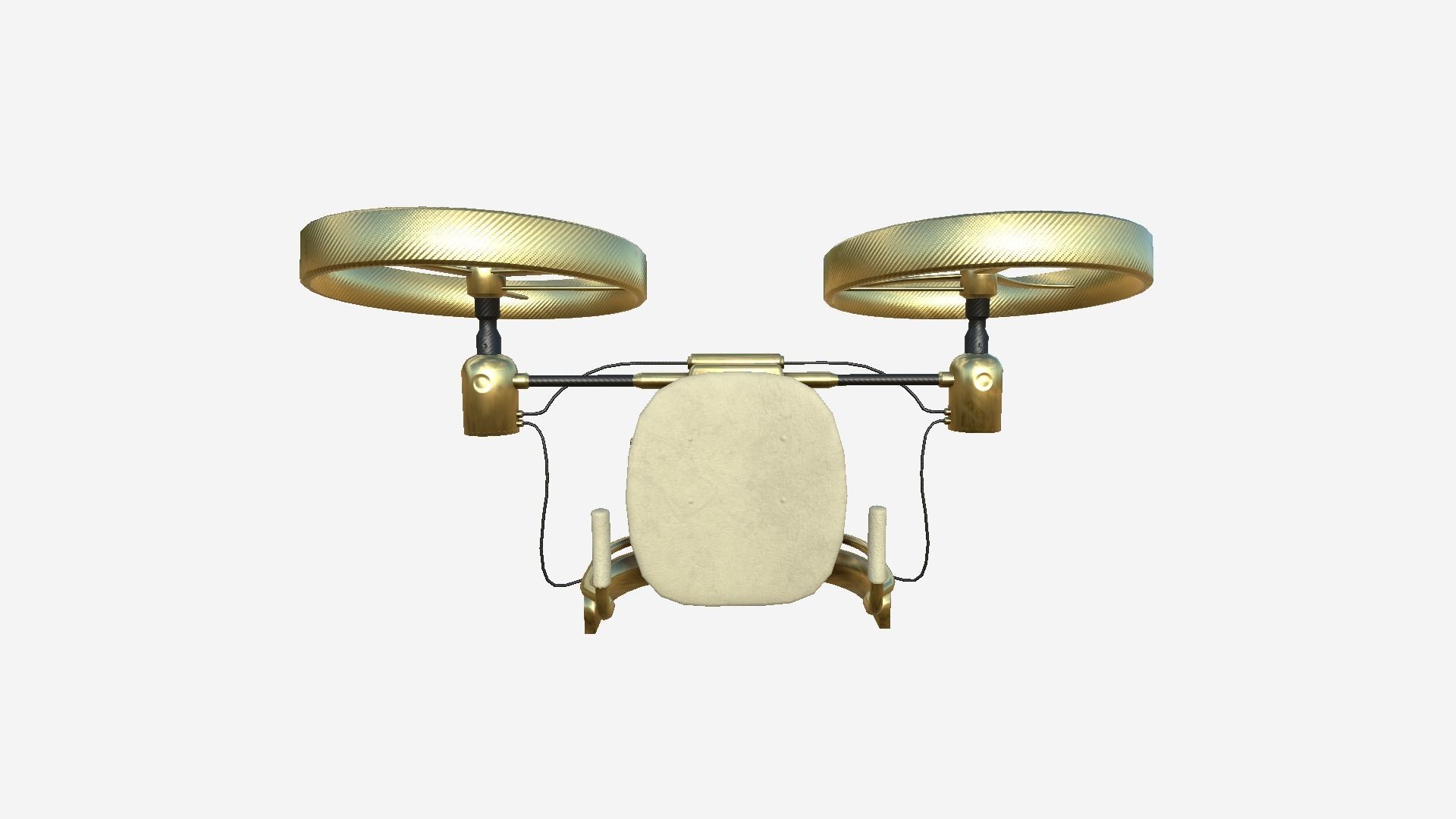 Jetpack Electric B07 Golden - SciFi Character Design Low-poly 3D model_3