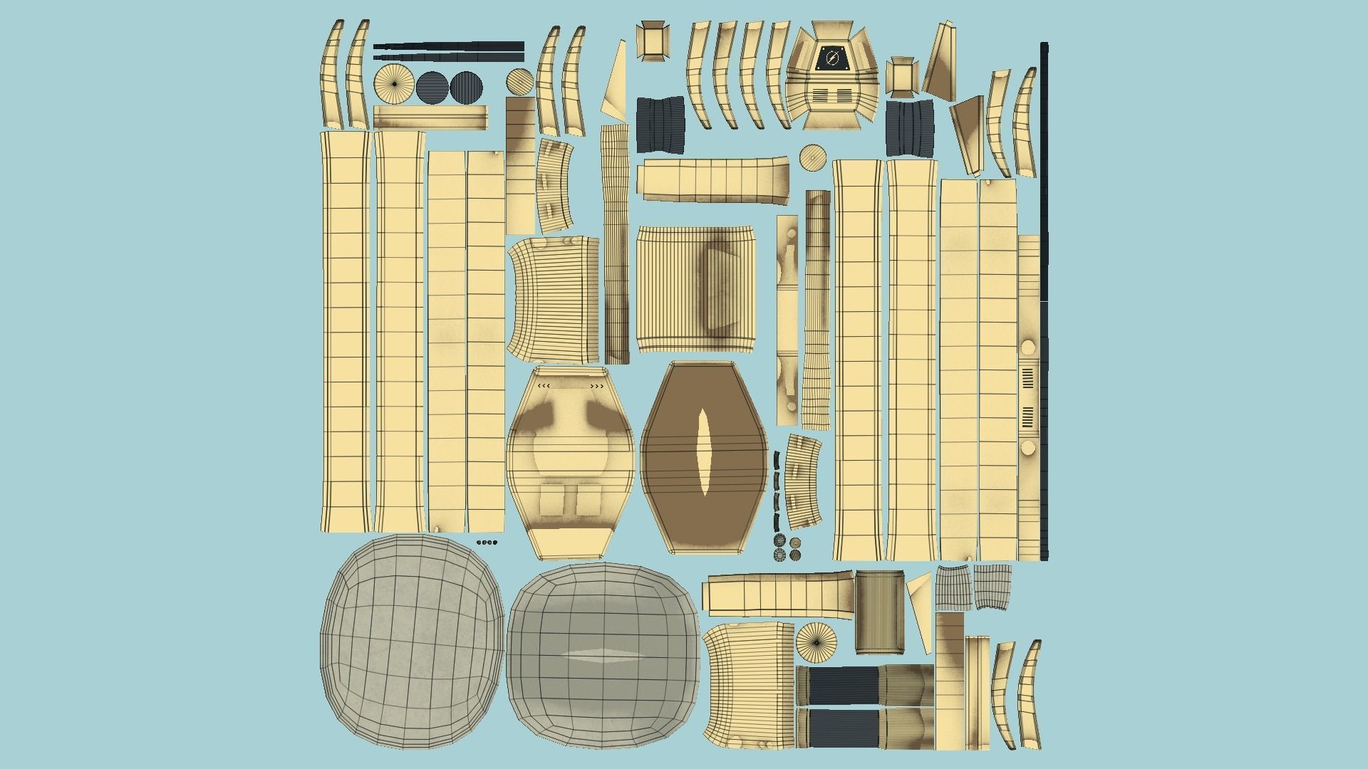 Jetpack Electric B07 Golden - SciFi Character Design Low-poly 3D model_5
