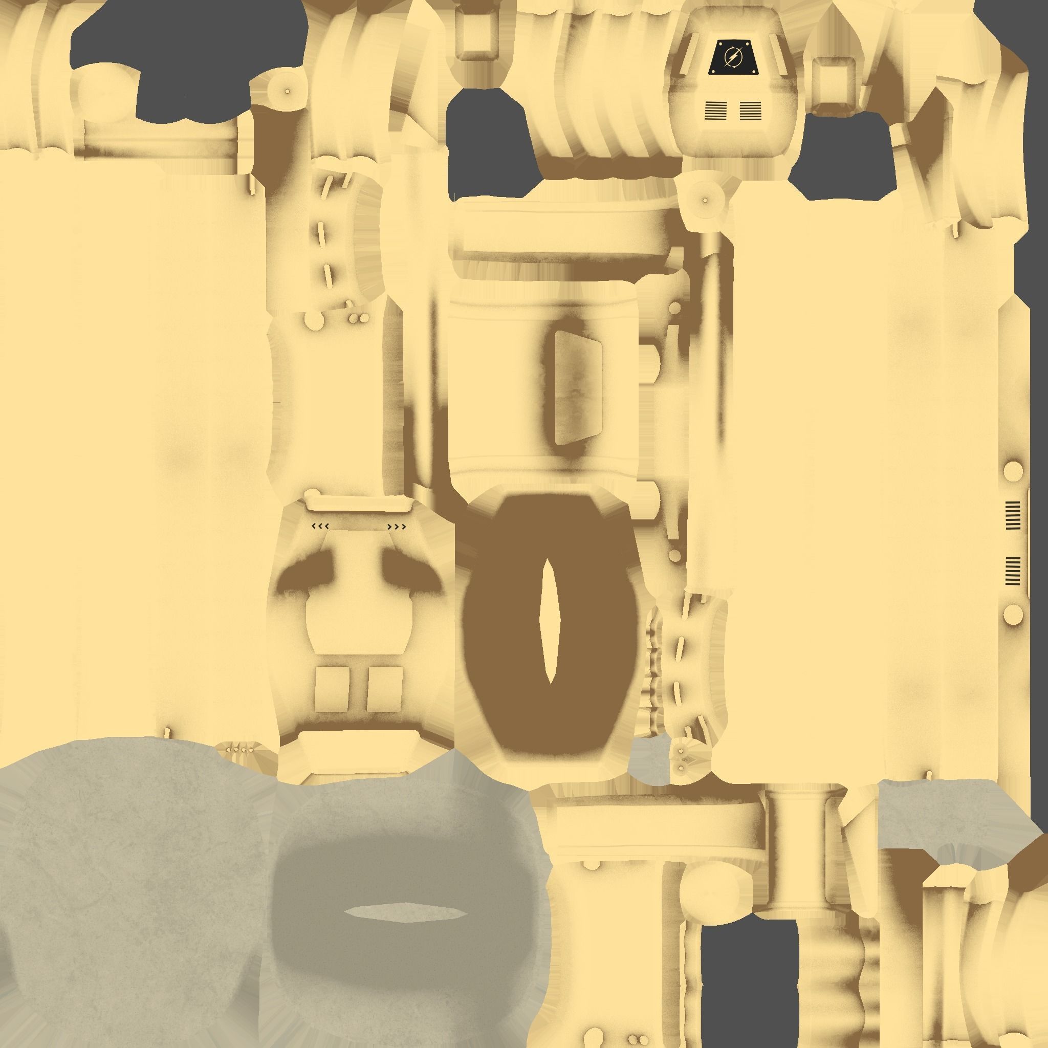 Jetpack Electric B07 Golden - SciFi Character Design Low-poly 3D model_18