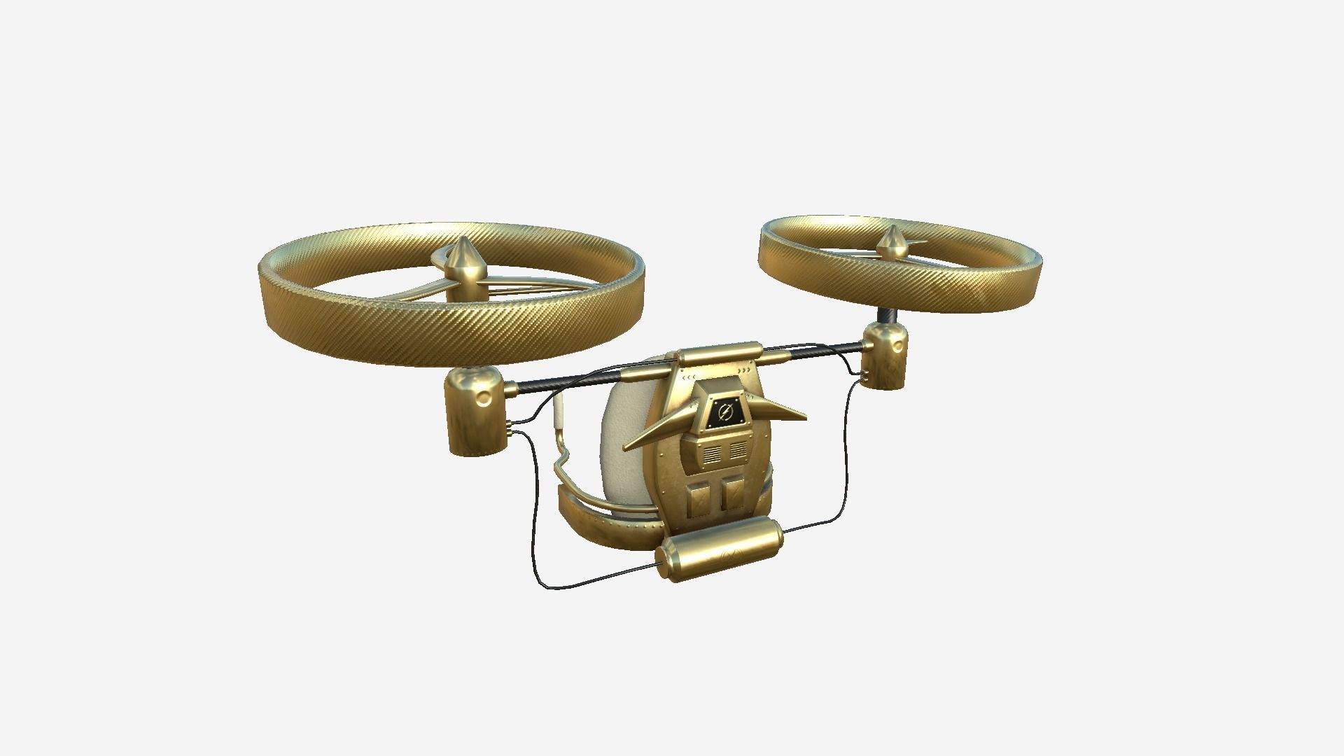 Jetpack Electric B07 Golden - SciFi Character Design Low-poly 3D model_1