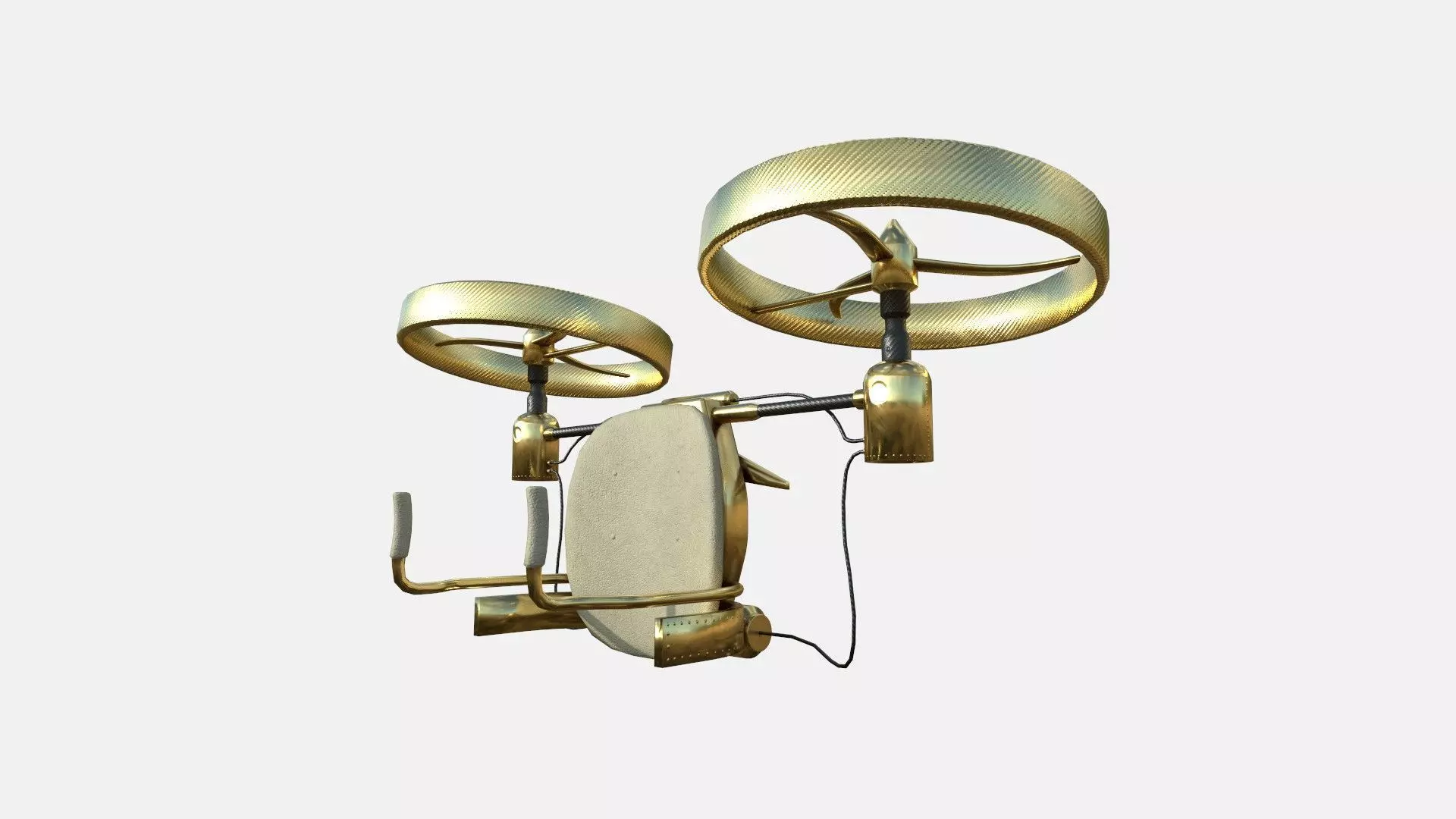 Jetpack Electric B07 Golden - SciFi Character Design Low-poly 3D model_0