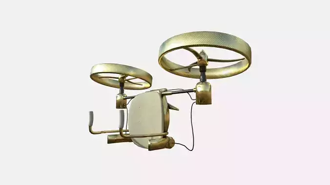Jetpack Electric B07 Golden  - SciFi Character Design Low-poly 3D model