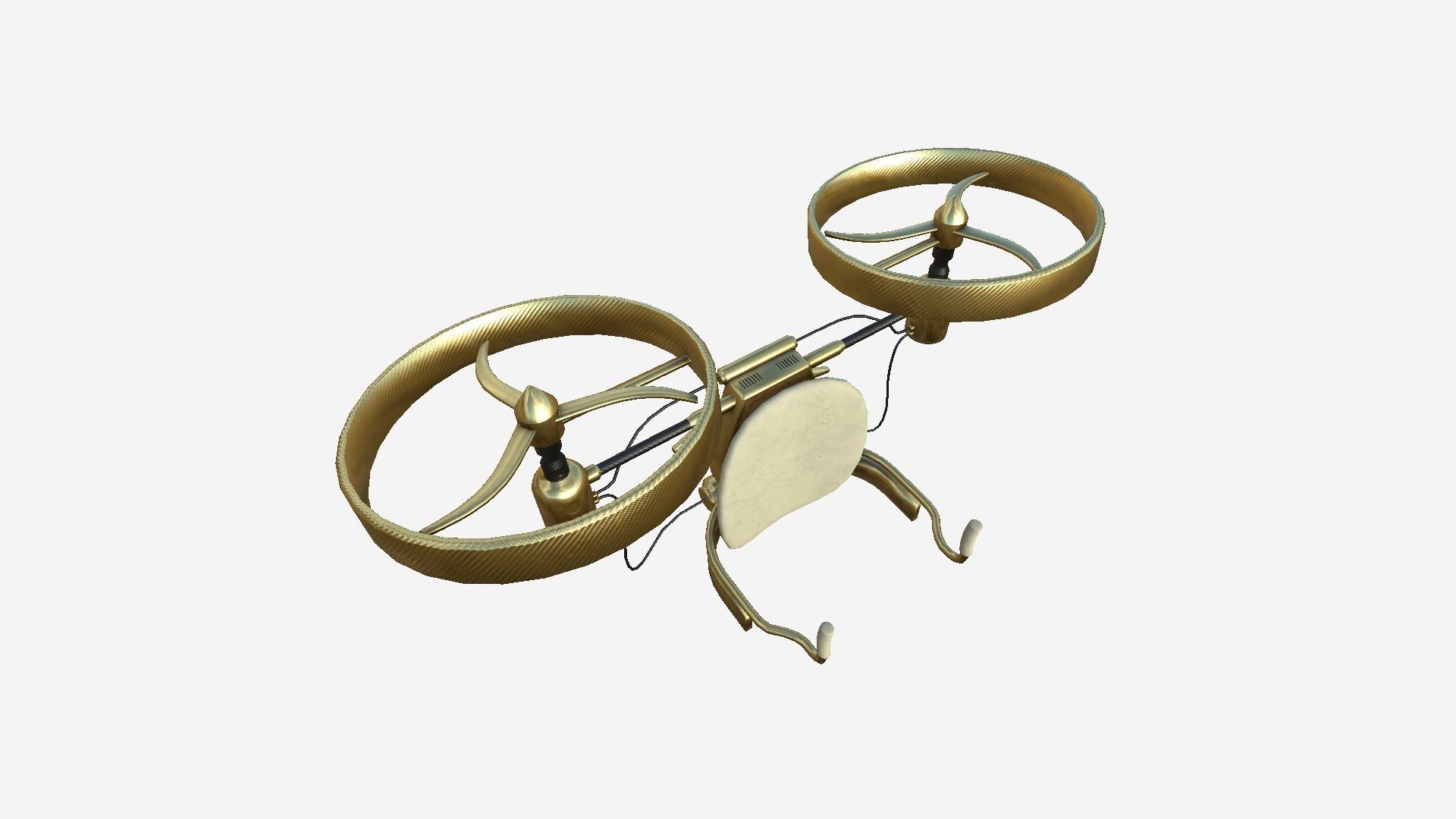 Jetpack Electric B07 Golden - SciFi Character Design Low-poly 3D model_2