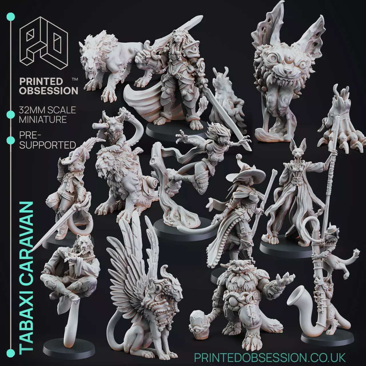 Tabaxi Caravan - 14 Model Value Pack - 3d Printable Miniatures 3D print model_0