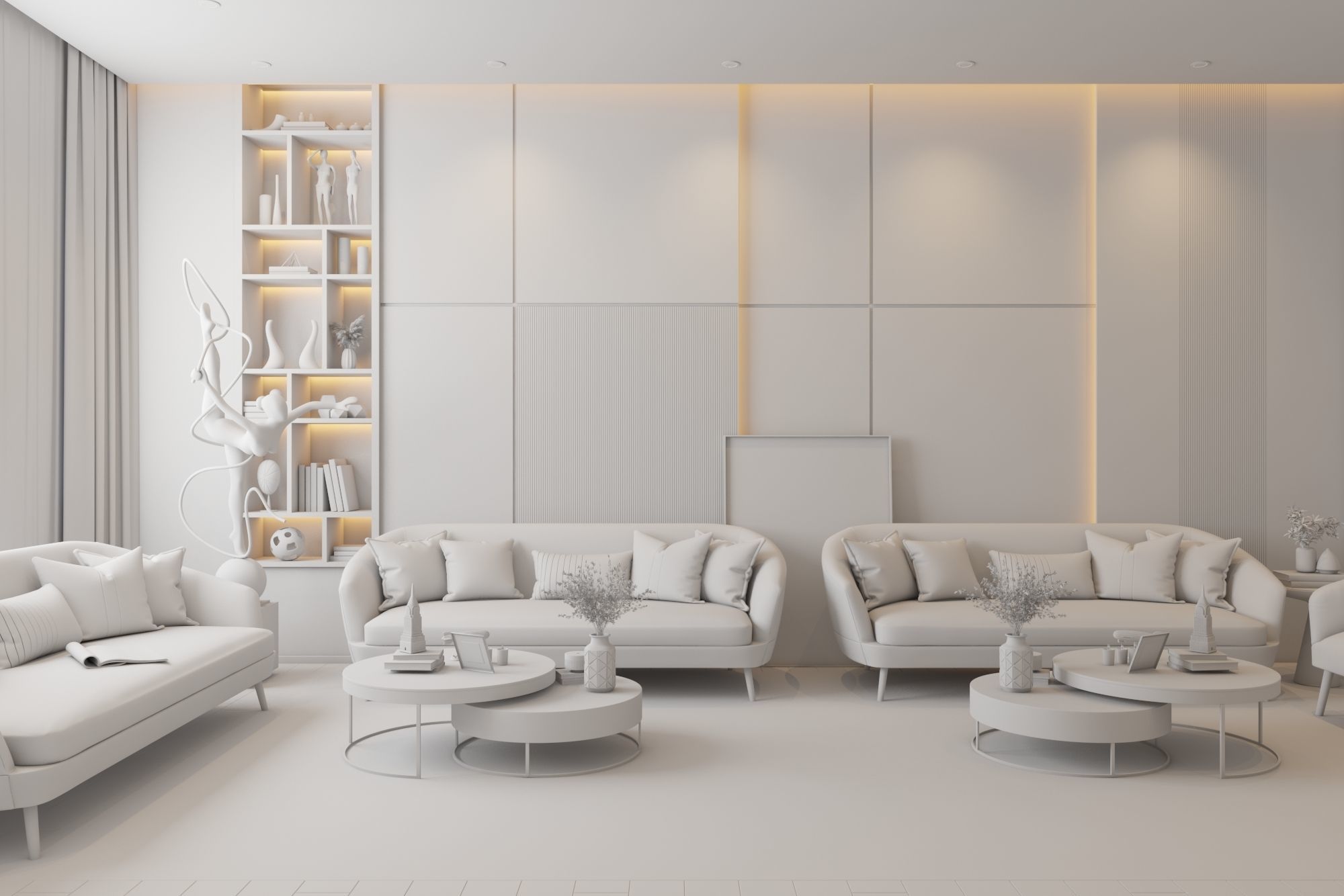 Luxury Living room 3D model 3D model_3