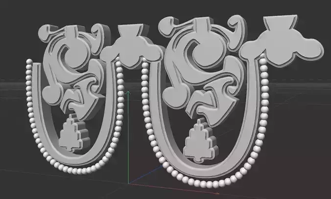 CNC MODEL C pair of ornate doorknobs