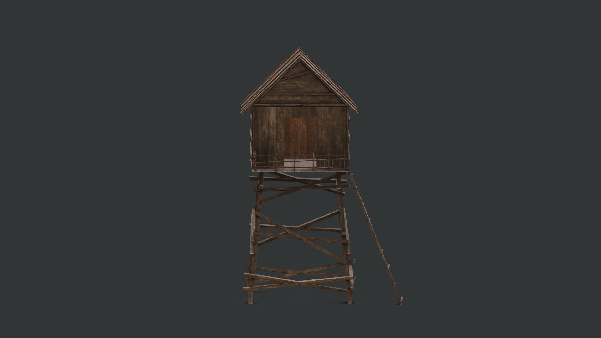 Watch Tower Low-poly 3D model_6
