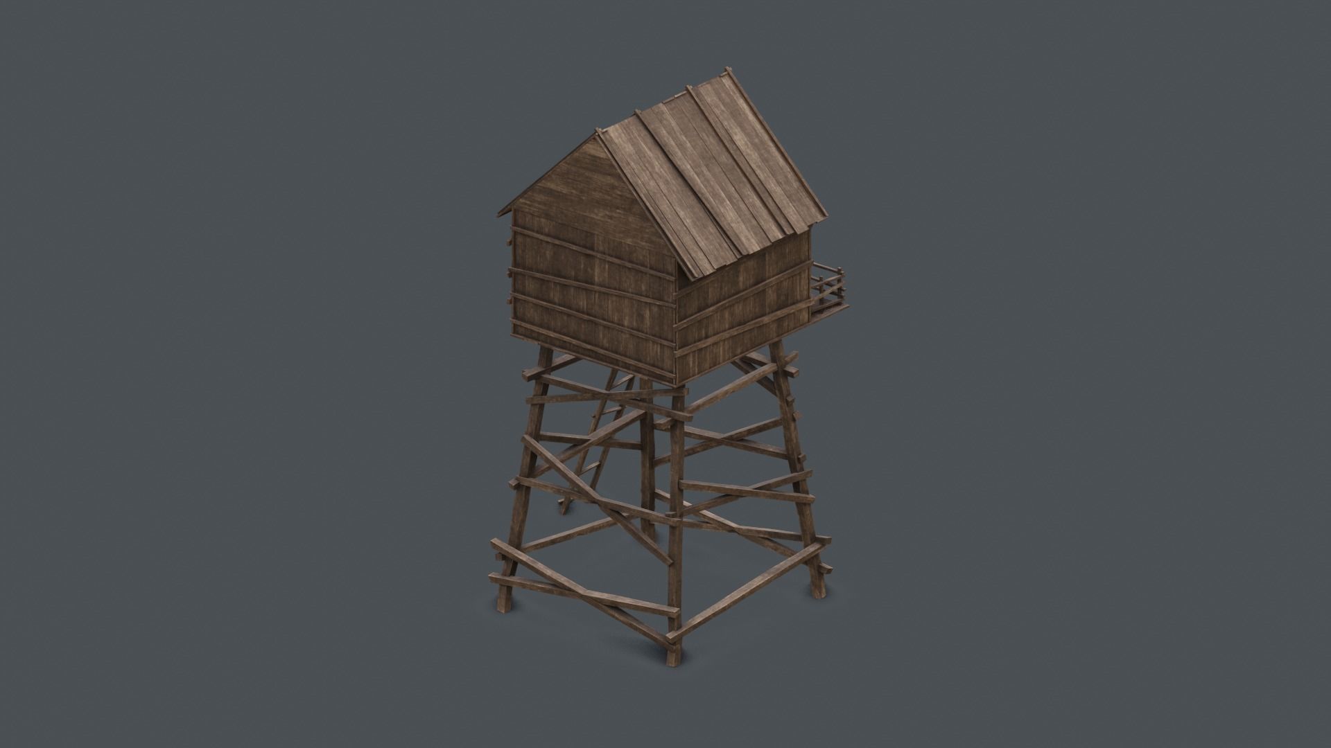 Watch Tower Low-poly 3D model_3