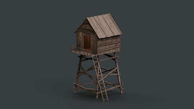 Watch Tower Low-poly 3D model