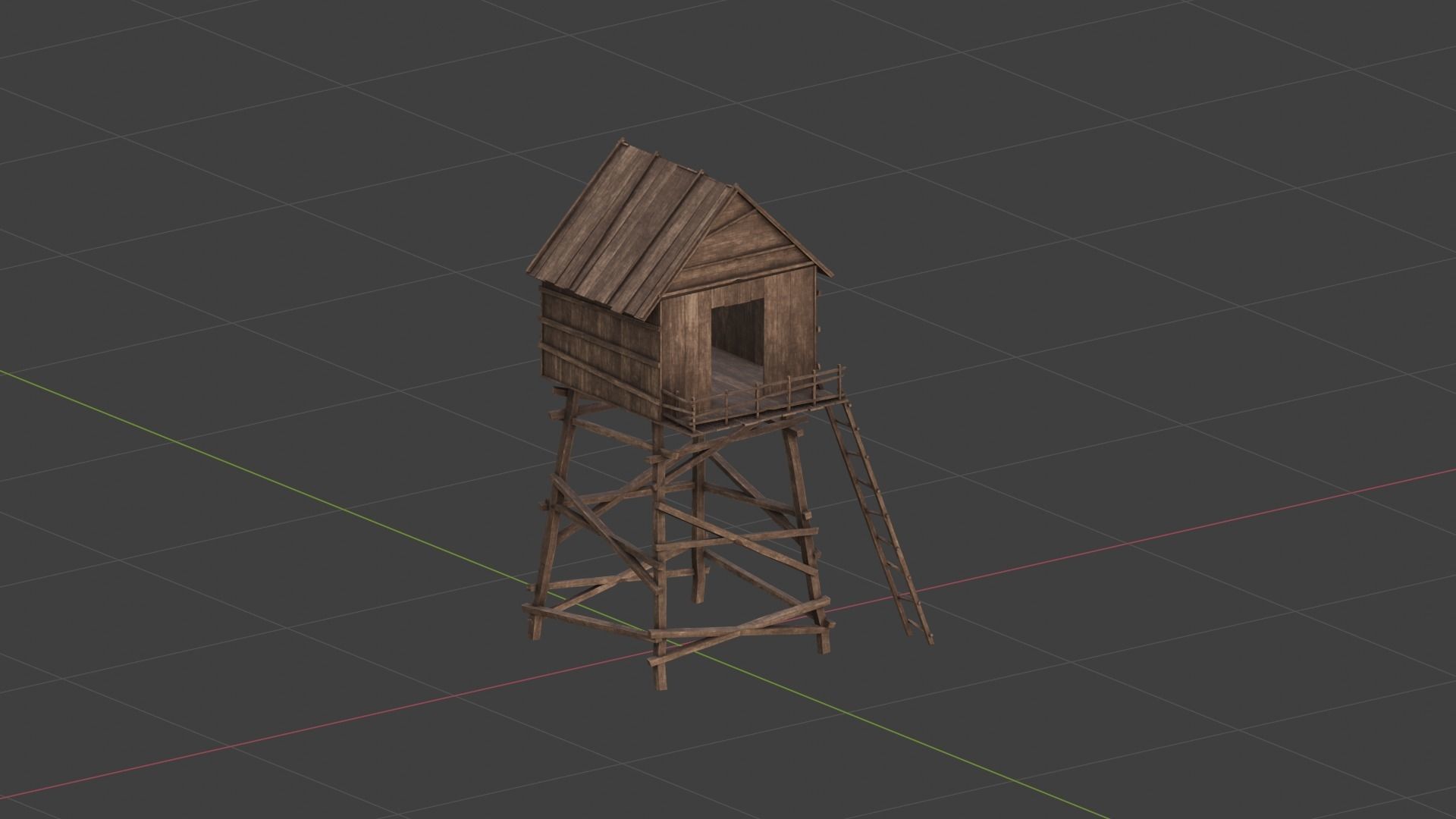 Watch Tower Low-poly 3D model_13