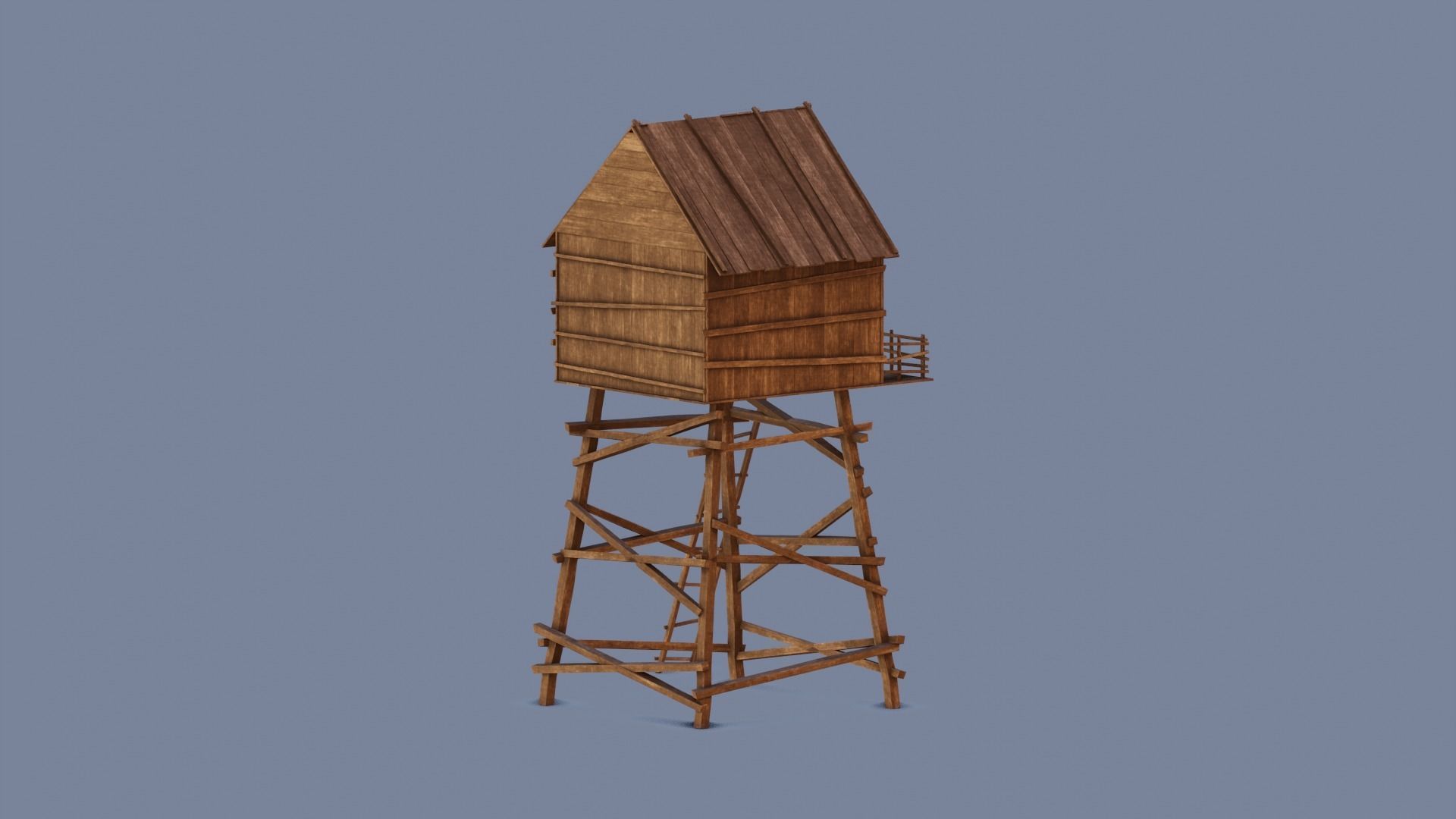 Watch Tower Low-poly 3D model_5