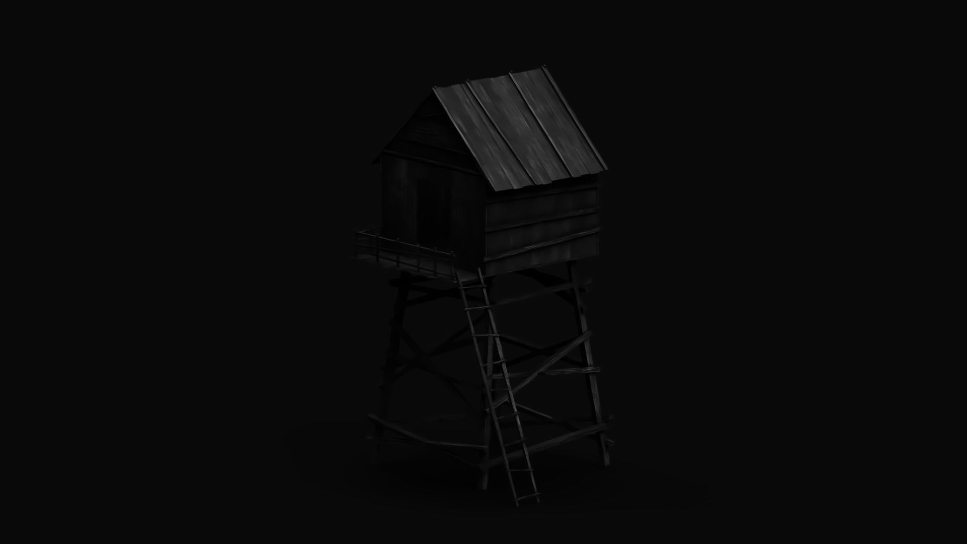 Watch Tower Low-poly 3D model_11