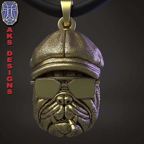 animal Pendant jewelry Gangster bulldog version 1  3D print model