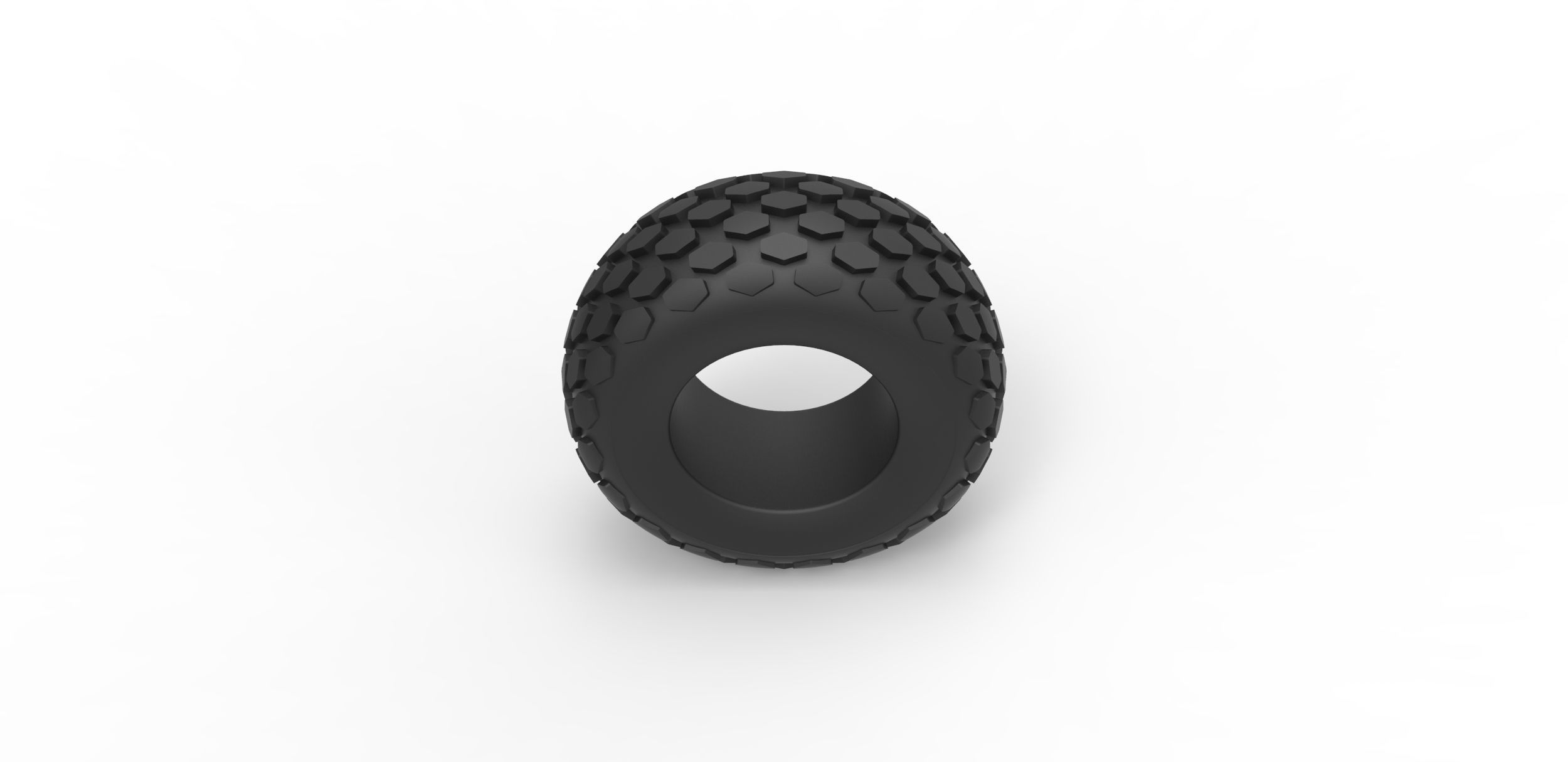 Offroad tire 28 Scale 1 to 25 3D print model_5