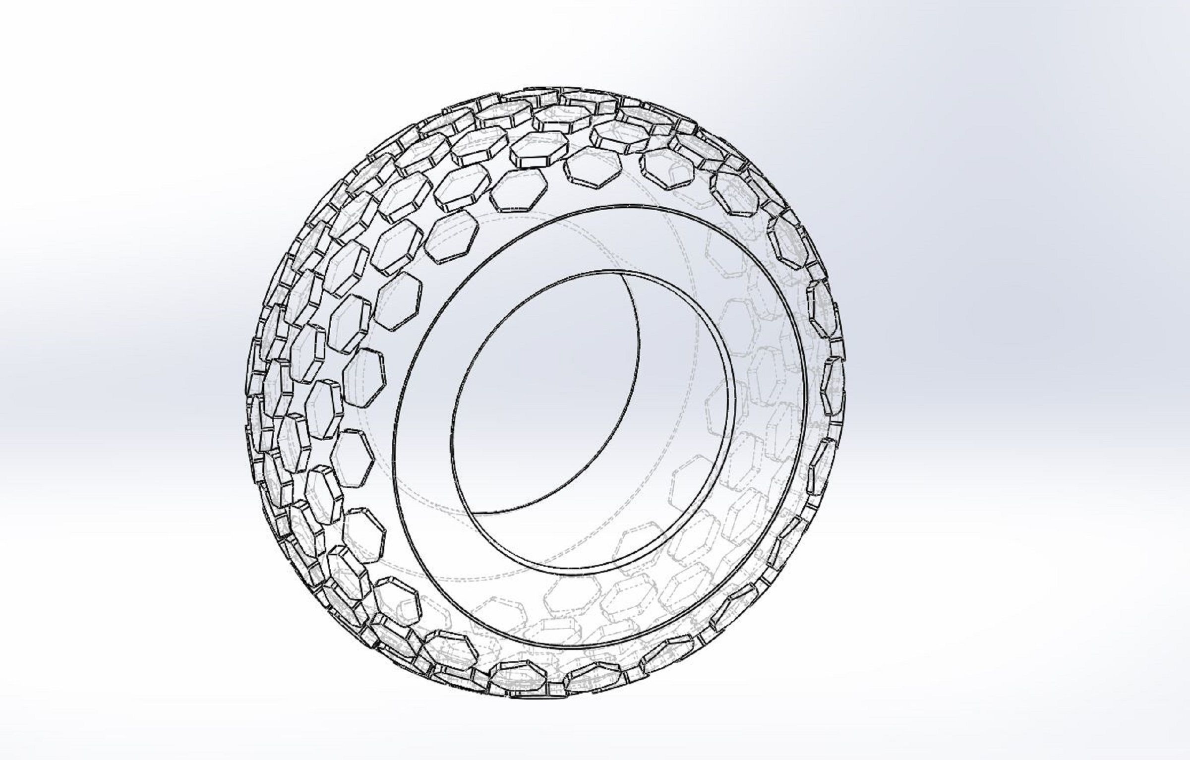Offroad tire 28 Scale 1 to 25 3D print model_7