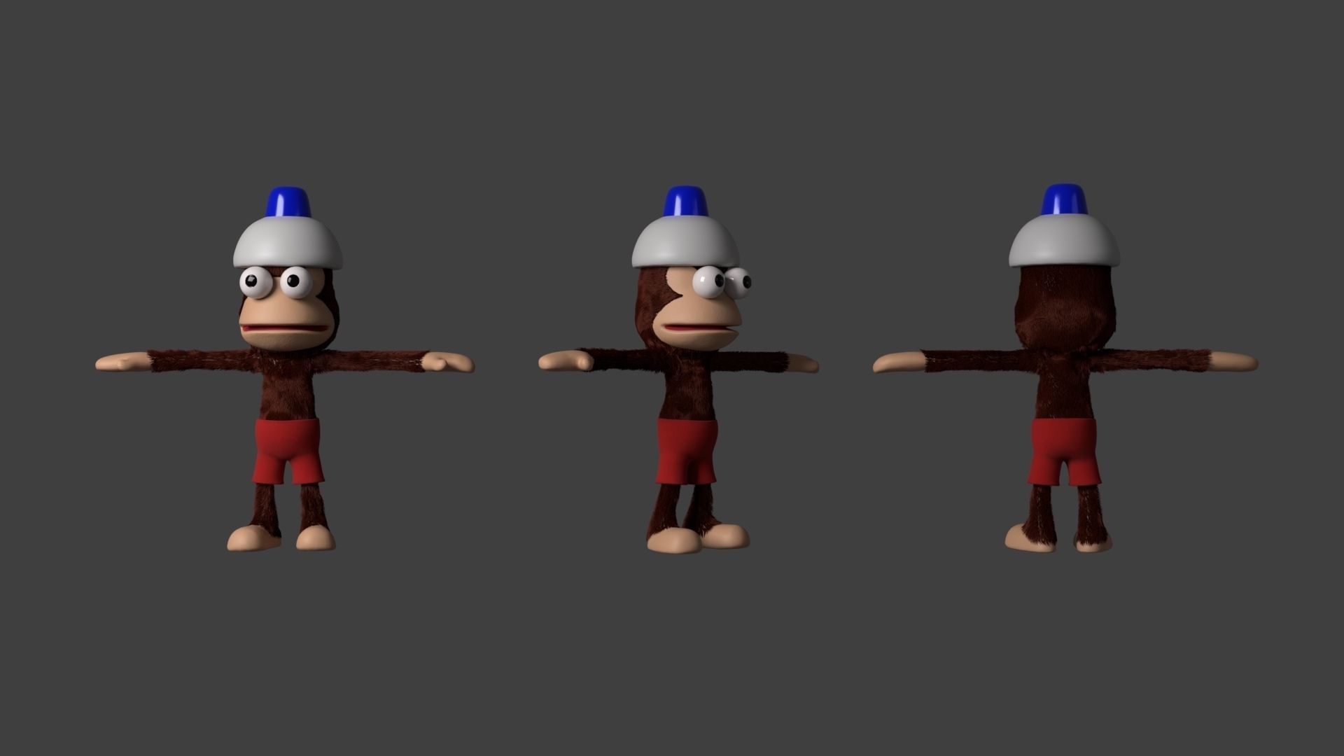 Pipo Monkey - Ape Escape Low-poly 3D model_2