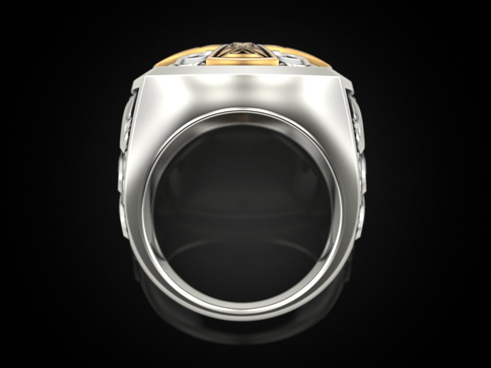 Cross ring with patterns 3D print model_10