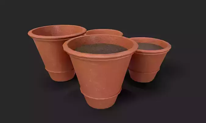Terracotta Exterior Siena Olive Plant Pot Low-poly 3D model