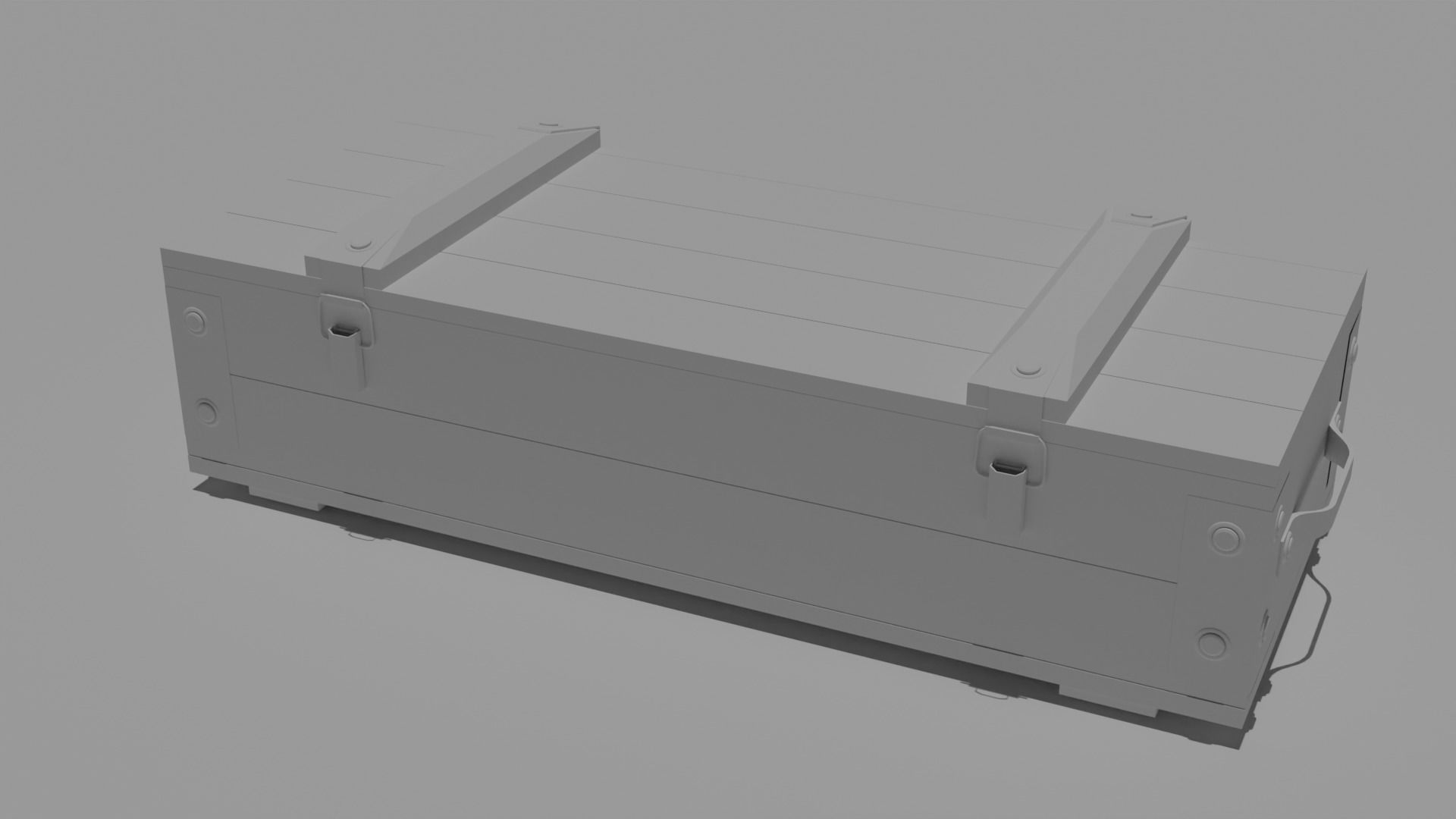 Wood box Low-poly 3D model_3