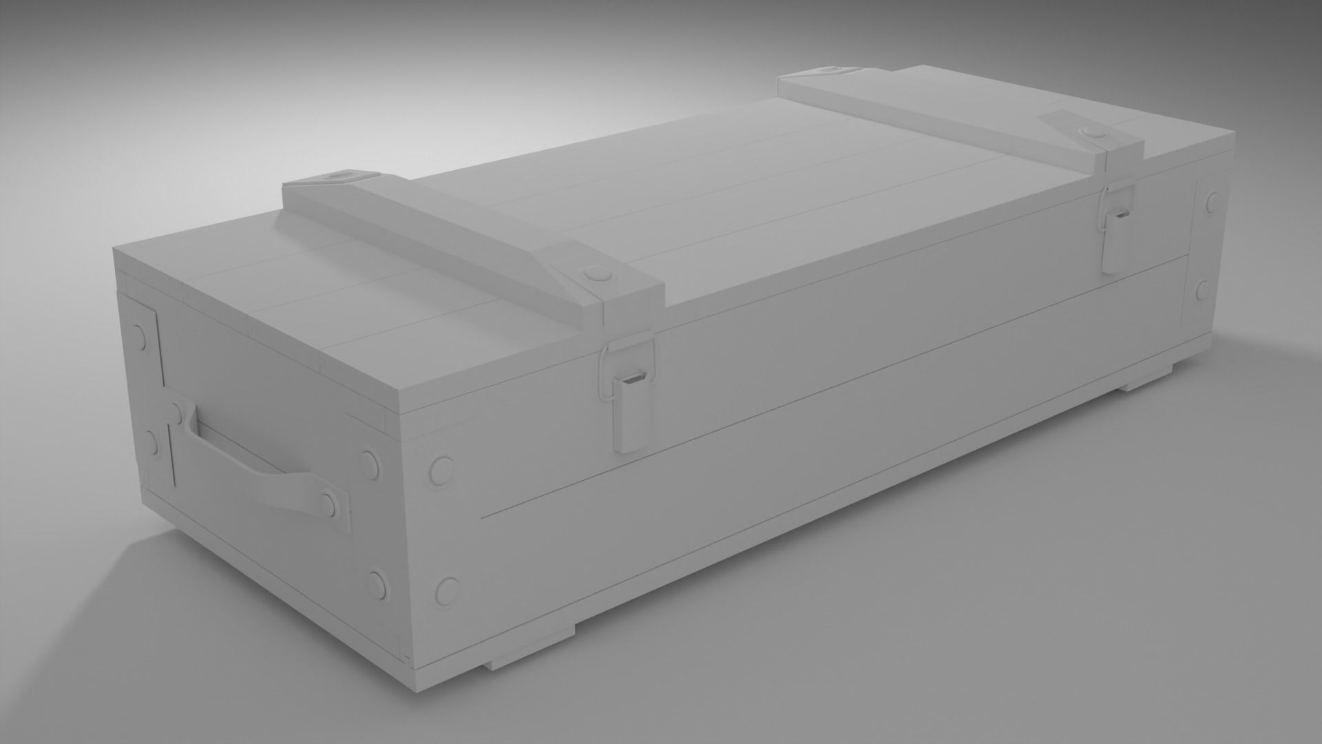 Wood box Low-poly 3D model_4