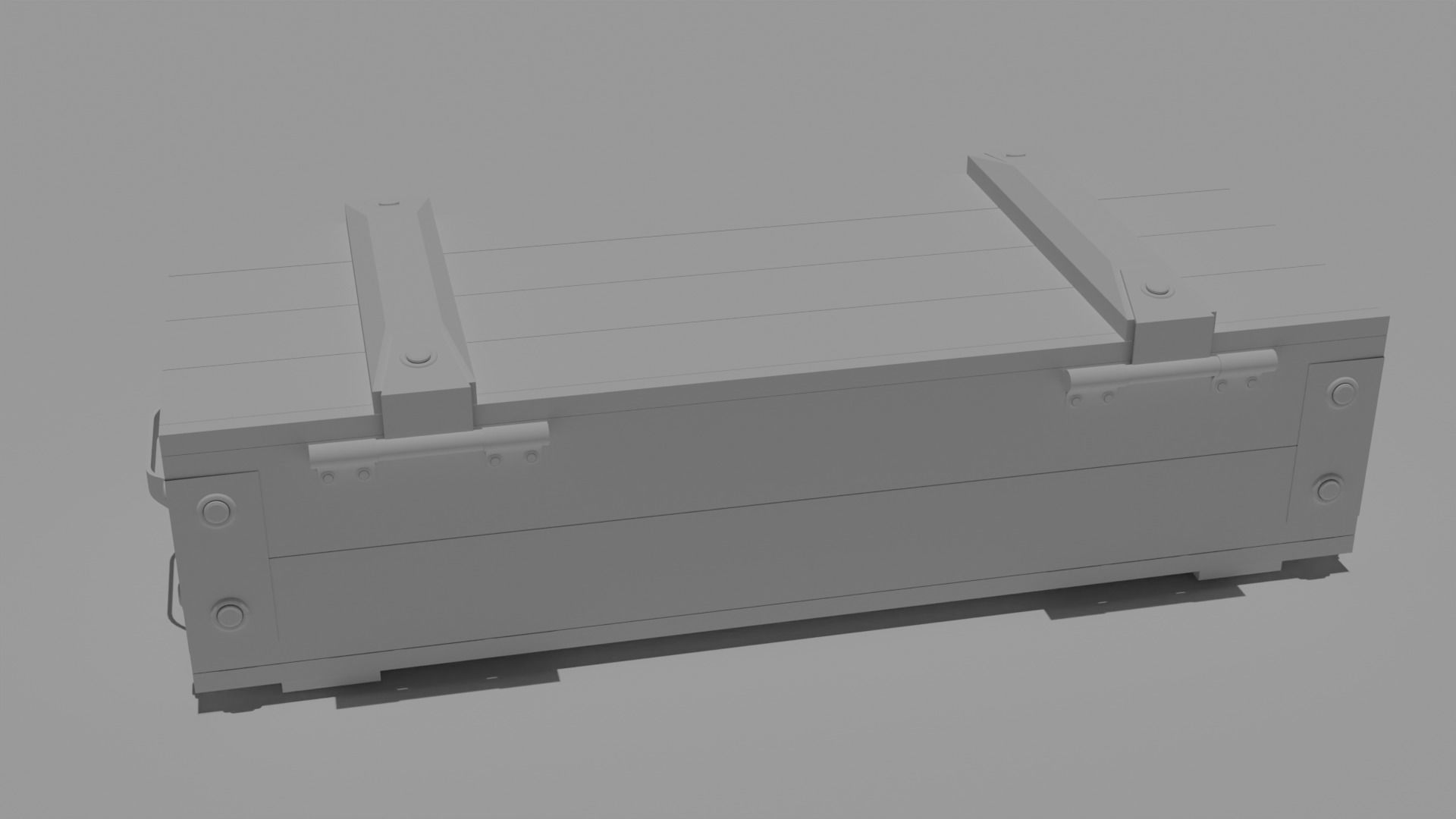 Wood box Low-poly 3D model_2