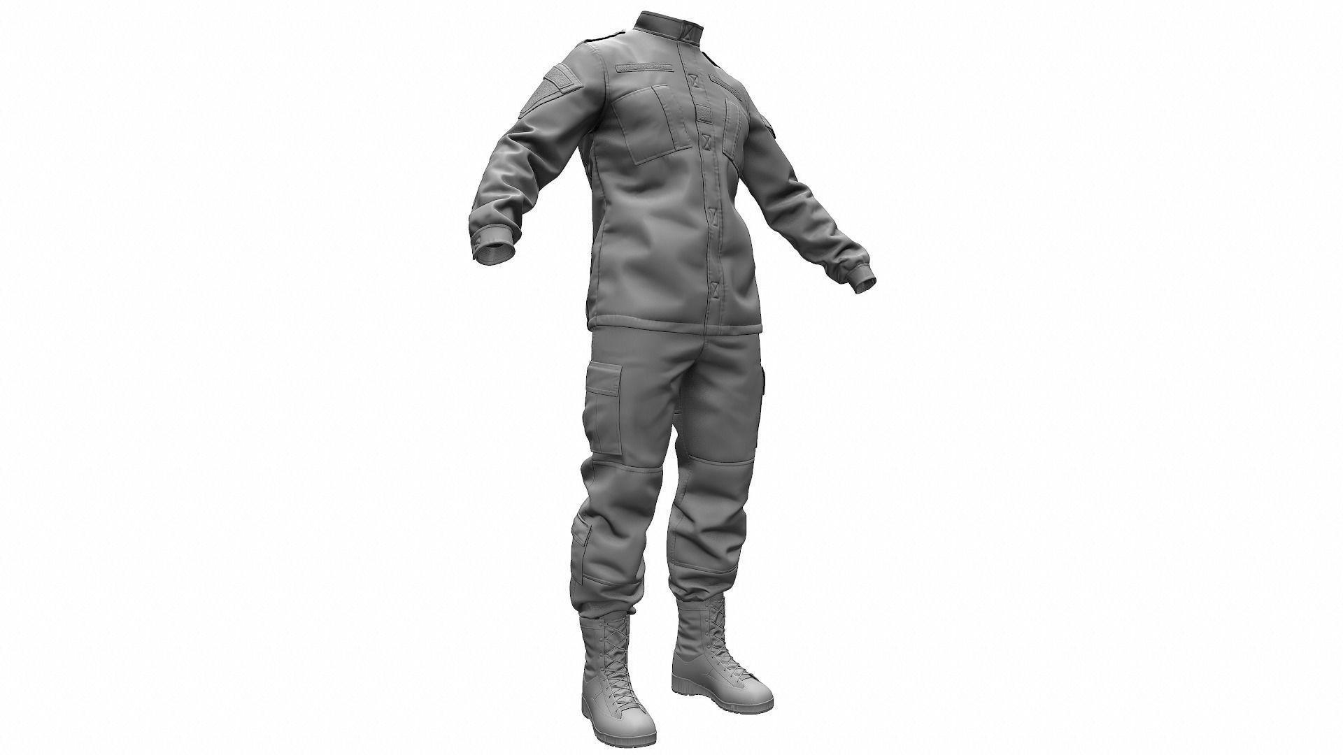  Army Combat Uniform ACU - High Poly 3D model_2