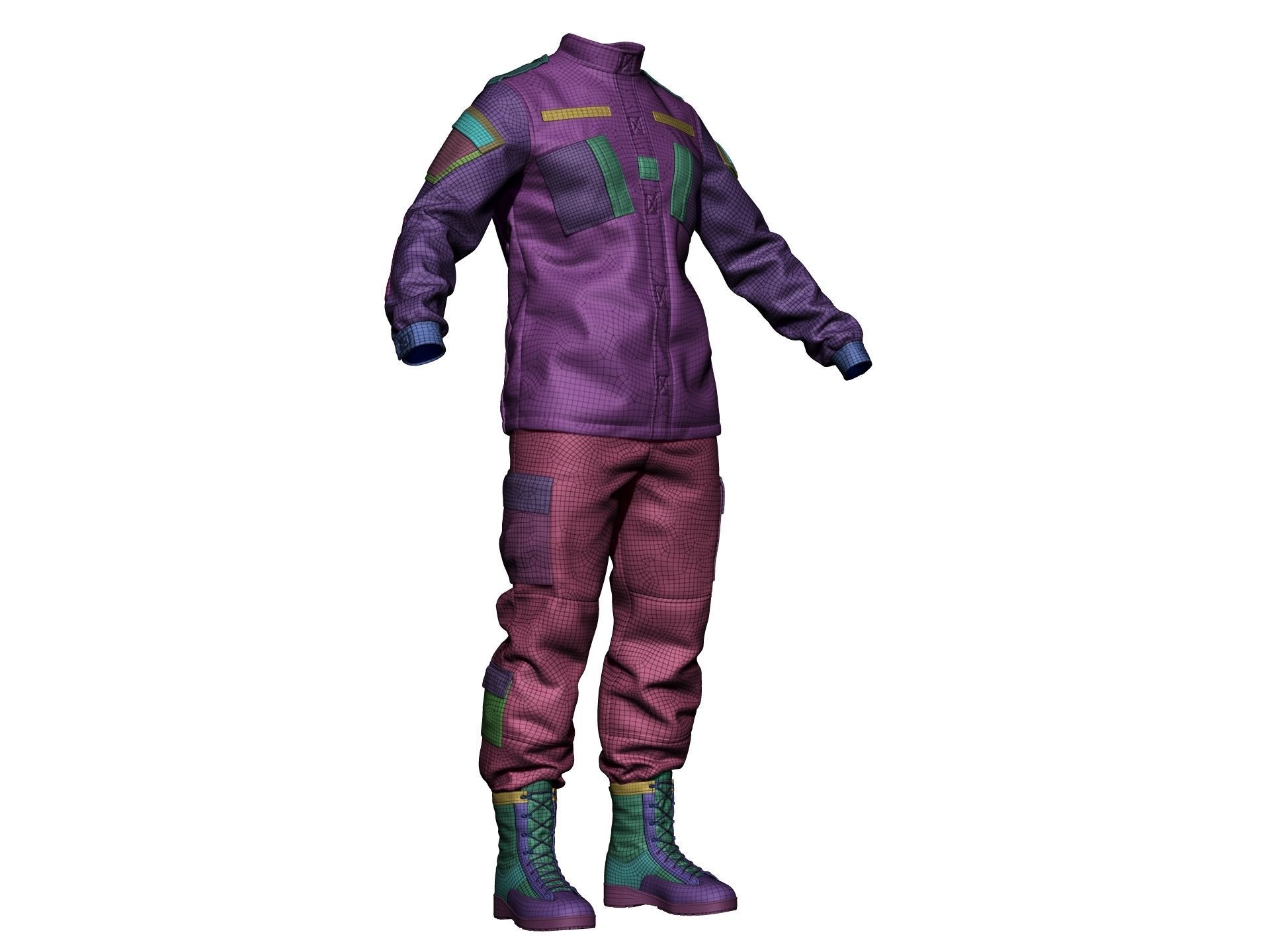  Army Combat Uniform ACU - High Poly 3D model_16