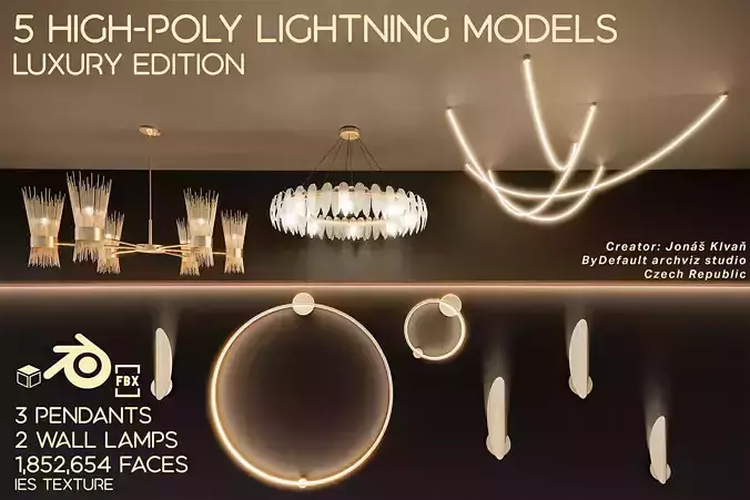 Luxury lights collection 01 3D model