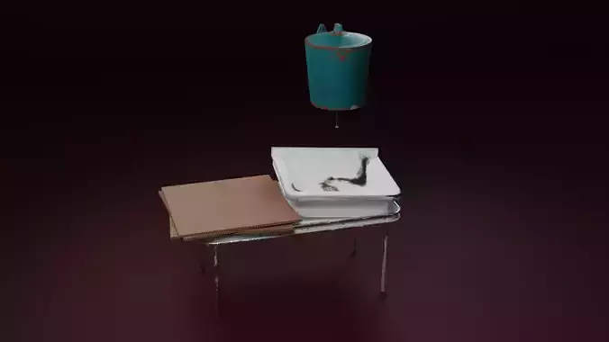 Outdoor washstand with sink Low-poly 3D model