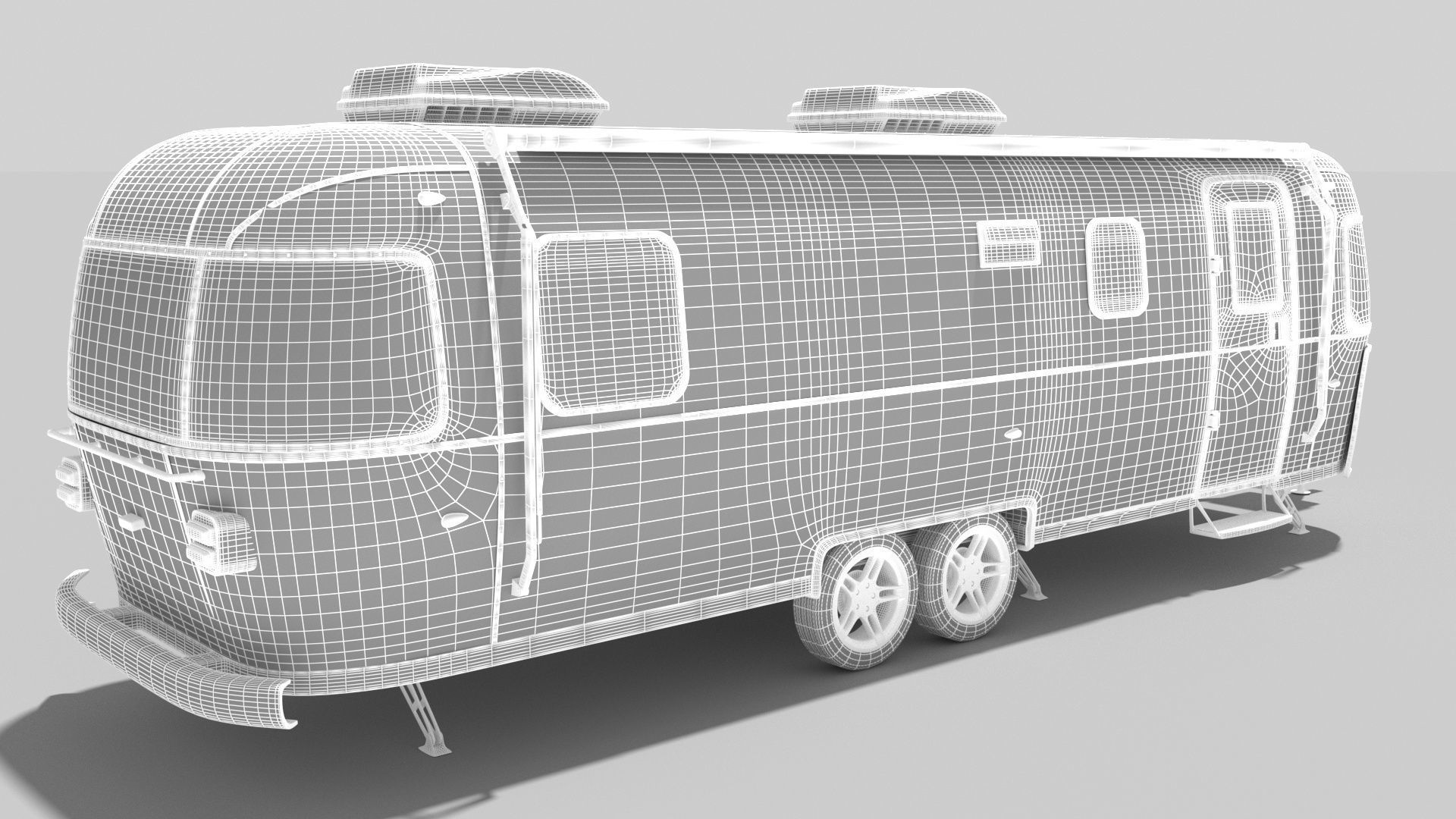 Airstream trailers pack - Realistic scene 3D model_15