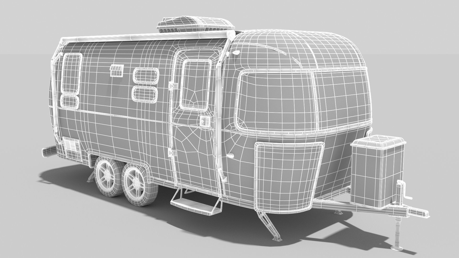 Airstream trailers pack - Realistic scene 3D model_11